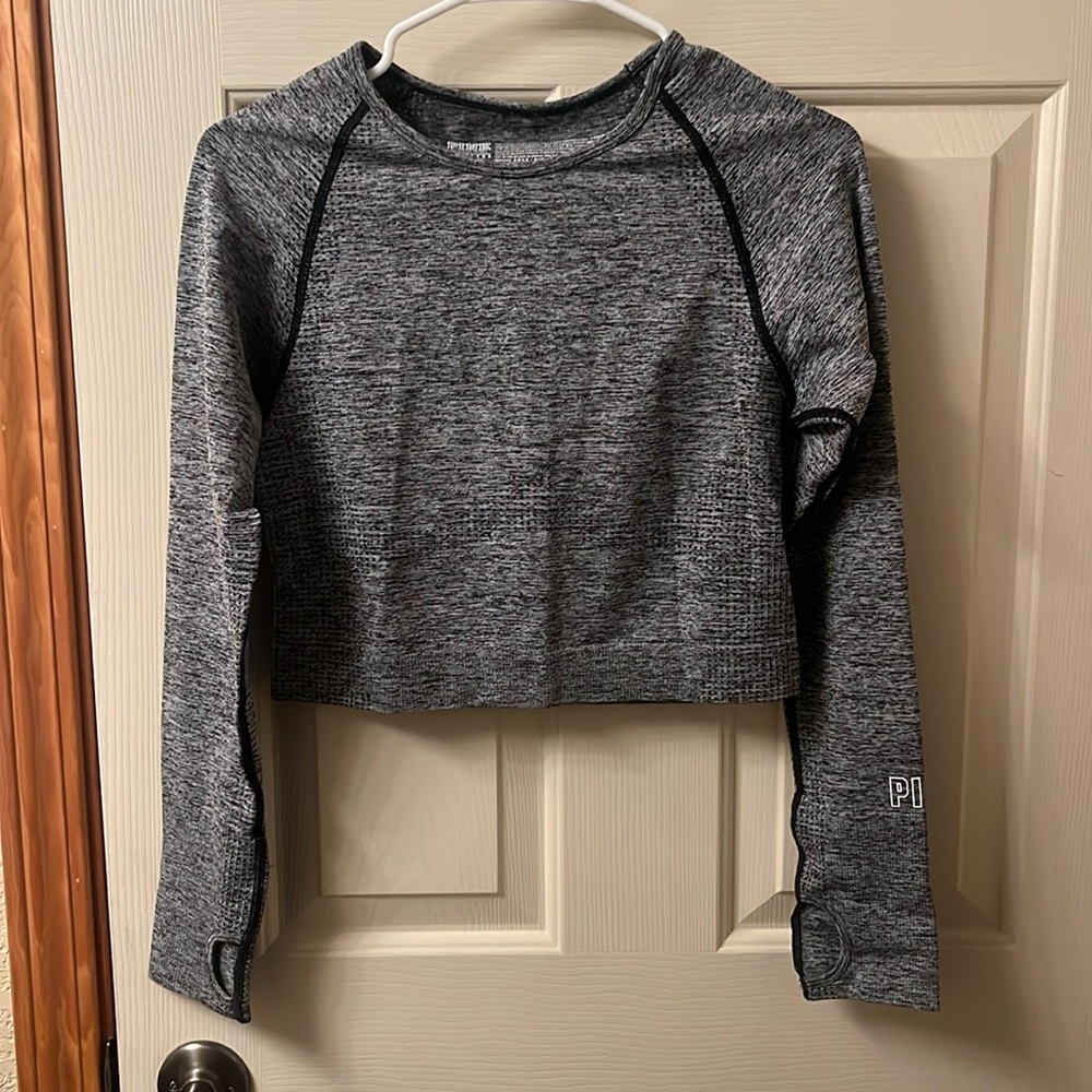 Victoria’s Secret PINK Seamless workout top in heather gray